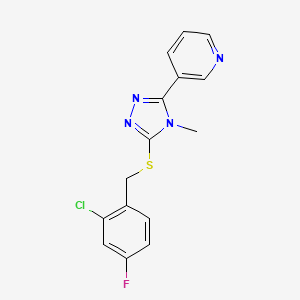 molecular formula C15H12ClFN4S B5378885 3-{5-[(2-chloro-4-fluorobenzyl)thio]-4-methyl-4H-1,2,4-triazol-3-yl}pyridine 