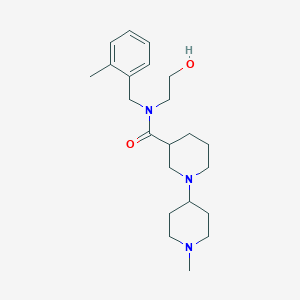 molecular formula C22H35N3O2 B5378902 N-(2-hydroxyethyl)-1'-methyl-N-(2-methylbenzyl)-1,4'-bipiperidine-3-carboxamide 