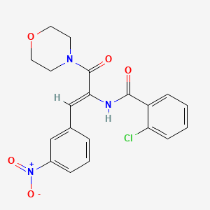 molecular formula C20H18ClN3O5 B5378908 2-chloro-N-[1-(4-morpholinylcarbonyl)-2-(3-nitrophenyl)vinyl]benzamide 