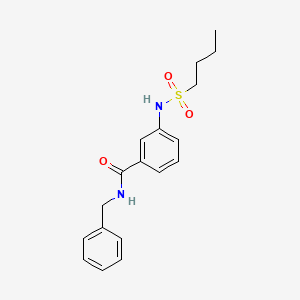 molecular formula C18H22N2O3S B5378917 N-benzyl-3-[(butylsulfonyl)amino]benzamide 