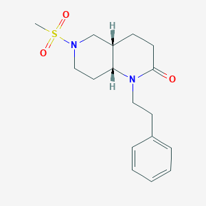 molecular formula C17H24N2O3S B5378942 (4aS*,8aR*)-6-(methylsulfonyl)-1-(2-phenylethyl)octahydro-1,6-naphthyridin-2(1H)-one 