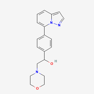 molecular formula C19H21N3O2 B5378966 2-morpholin-4-yl-1-(4-pyrazolo[1,5-a]pyridin-7-ylphenyl)ethanol 