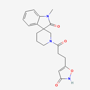 molecular formula C19H21N3O4 B5379006 1'-[3-(3-hydroxyisoxazol-5-yl)propanoyl]-1-methylspiro[indole-3,3'-piperidin]-2(1H)-one 