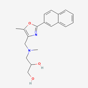 molecular formula C19H22N2O3 B5379014 3-(methyl{[5-methyl-2-(2-naphthyl)-1,3-oxazol-4-yl]methyl}amino)propane-1,2-diol 