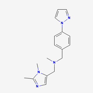 molecular formula C17H21N5 B5379026 1-(1,2-dimethyl-1H-imidazol-5-yl)-N-methyl-N-[4-(1H-pyrazol-1-yl)benzyl]methanamine 