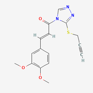 molecular formula C16H15N3O3S B5379061 4-[3-(3,4-dimethoxyphenyl)acryloyl]-3-(2-propyn-1-ylthio)-4H-1,2,4-triazole 