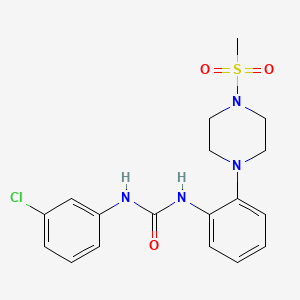 molecular formula C18H21ClN4O3S B5379063 N-(3-chlorophenyl)-N'-{2-[4-(methylsulfonyl)-1-piperazinyl]phenyl}urea 