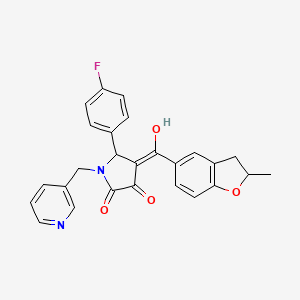 molecular formula C26H21FN2O4 B5379079 5-(4-fluorophenyl)-3-hydroxy-4-[(2-methyl-2,3-dihydro-1-benzofuran-5-yl)carbonyl]-1-(3-pyridinylmethyl)-1,5-dihydro-2H-pyrrol-2-one 