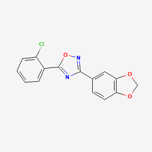 molecular formula C15H9ClN2O3 B5379089 3-(1,3-benzodioxol-5-yl)-5-(2-chlorophenyl)-1,2,4-oxadiazole 