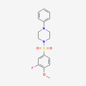molecular formula C17H19FN2O3S B5379103 1-[(3-fluoro-4-methoxyphenyl)sulfonyl]-4-phenylpiperazine 