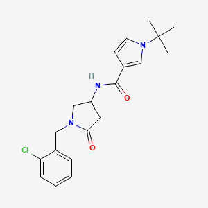 molecular formula C20H24ClN3O2 B5379110 1-tert-butyl-N-[1-(2-chlorobenzyl)-5-oxopyrrolidin-3-yl]-1H-pyrrole-3-carboxamide 