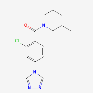 molecular formula C15H17ClN4O B5379165 1-[2-chloro-4-(4H-1,2,4-triazol-4-yl)benzoyl]-3-methylpiperidine 
