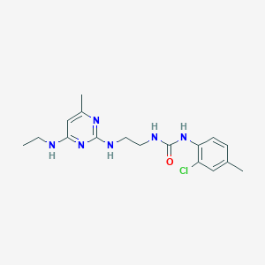 molecular formula C17H23ClN6O B5379175 N-(2-chloro-4-methylphenyl)-N'-(2-{[4-(ethylamino)-6-methyl-2-pyrimidinyl]amino}ethyl)urea 