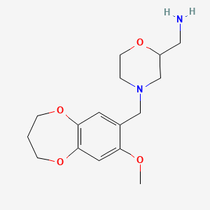 molecular formula C16H24N2O4 B5379181 ({4-[(8-methoxy-3,4-dihydro-2H-1,5-benzodioxepin-7-yl)methyl]morpholin-2-yl}methyl)amine 