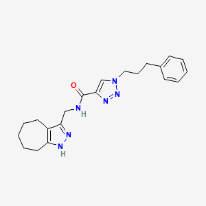 molecular formula C21H26N6O B5379185 N-(1,4,5,6,7,8-hexahydrocyclohepta[c]pyrazol-3-ylmethyl)-1-(3-phenylpropyl)-1H-1,2,3-triazole-4-carboxamide 