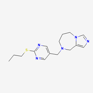 molecular formula C15H21N5S B5379216 8-{[2-(propylthio)pyrimidin-5-yl]methyl}-6,7,8,9-tetrahydro-5H-imidazo[1,5-a][1,4]diazepine 