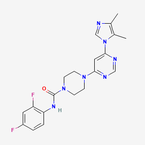 molecular formula C20H21F2N7O B5379218 N-(2,4-difluorophenyl)-4-[6-(4,5-dimethyl-1H-imidazol-1-yl)-4-pyrimidinyl]-1-piperazinecarboxamide 