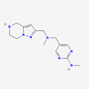 molecular formula C14H21N7 B5379233 N-methyl-5-{[methyl(4,5,6,7-tetrahydropyrazolo[1,5-a]pyrazin-2-ylmethyl)amino]methyl}-2-pyrimidinamine dihydrochloride 