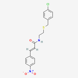 molecular formula C18H17ClN2O3S B5379245 N-{2-[(4-chlorobenzyl)thio]ethyl}-3-(4-nitrophenyl)acrylamide 