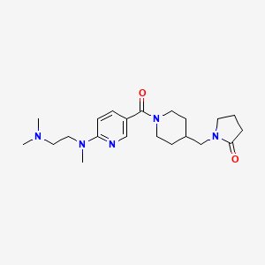 molecular formula C21H33N5O2 B5379252 1-{[1-({6-[[2-(dimethylamino)ethyl](methyl)amino]pyridin-3-yl}carbonyl)piperidin-4-yl]methyl}pyrrolidin-2-one 