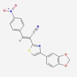 molecular formula C19H11N3O4S B5379270 2-[4-(1,3-benzodioxol-5-yl)-1,3-thiazol-2-yl]-3-(4-nitrophenyl)acrylonitrile 