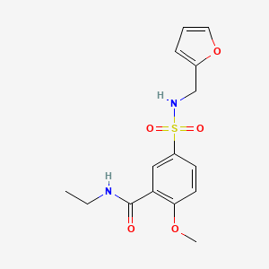 molecular formula C15H18N2O5S B5379277 N-ethyl-5-{[(2-furylmethyl)amino]sulfonyl}-2-methoxybenzamide 