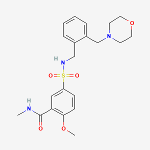 molecular formula C21H27N3O5S B5379284 2-methoxy-N-methyl-5-({[2-(4-morpholinylmethyl)benzyl]amino}sulfonyl)benzamide 