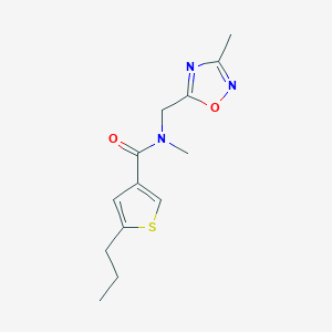 molecular formula C13H17N3O2S B5379292 N-methyl-N-[(3-methyl-1,2,4-oxadiazol-5-yl)methyl]-5-propylthiophene-3-carboxamide 