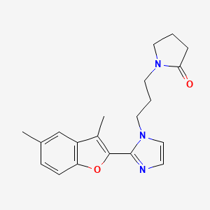 molecular formula C20H23N3O2 B5379323 1-{3-[2-(3,5-dimethyl-1-benzofuran-2-yl)-1H-imidazol-1-yl]propyl}pyrrolidin-2-one 
