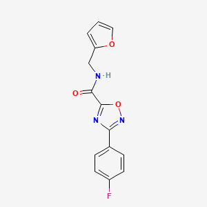 molecular formula C14H10FN3O3 B5379340 3-(4-fluorophenyl)-N-(2-furylmethyl)-1,2,4-oxadiazole-5-carboxamide 
