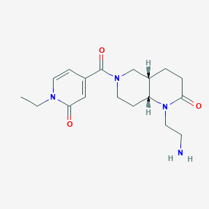 molecular formula C18H26N4O3 B5379343 rel-(4aS,8aR)-1-(2-aminoethyl)-6-[(1-ethyl-2-oxo-1,2-dihydro-4-pyridinyl)carbonyl]octahydro-1,6-naphthyridin-2(1H)-one hydrochloride 