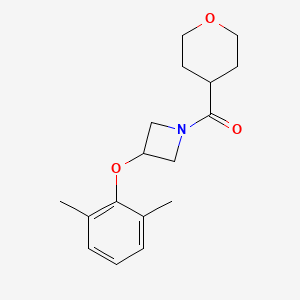 molecular formula C17H23NO3 B5379346 3-(2,6-dimethylphenoxy)-1-(tetrahydro-2H-pyran-4-ylcarbonyl)azetidine 