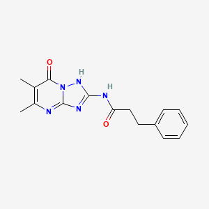 molecular formula C16H17N5O2 B5379354 N-(7-hydroxy-5,6-dimethyl[1,2,4]triazolo[1,5-a]pyrimidin-2-yl)-3-phenylpropanamide 