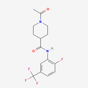 molecular formula C15H16F4N2O2 B5379355 1-acetyl-N-[2-fluoro-5-(trifluoromethyl)phenyl]-4-piperidinecarboxamide 