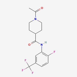 molecular formula C15H16F4N2O2 B5379355 1-acetyl-N-[2-fluoro-5-(trifluoromethyl)phenyl]piperidine-4-carboxamide 