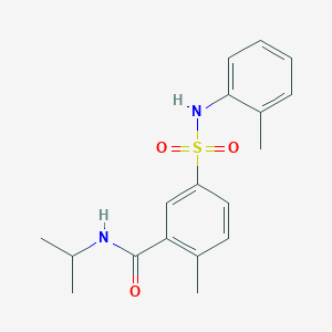 molecular formula C18H22N2O3S B5379364 N-isopropyl-2-methyl-5-{[(2-methylphenyl)amino]sulfonyl}benzamide 