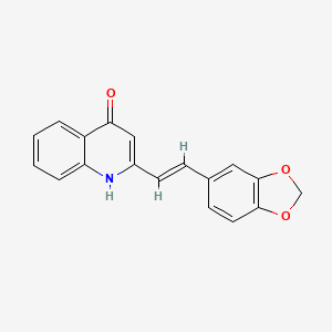 molecular formula C18H13NO3 B5379368 2-[2-(1,3-benzodioxol-5-yl)vinyl]-4-quinolinol 