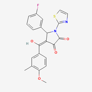 molecular formula C22H17FN2O4S B5379377 5-(3-fluorophenyl)-3-hydroxy-4-(4-methoxy-3-methylbenzoyl)-1-(1,3-thiazol-2-yl)-1,5-dihydro-2H-pyrrol-2-one 