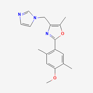 molecular formula C17H19N3O2 B5379409 4-(1H-imidazol-1-ylmethyl)-2-(4-methoxy-2,5-dimethylphenyl)-5-methyl-1,3-oxazole 