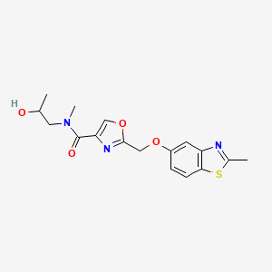 molecular formula C17H19N3O4S B5379427 N-(2-hydroxypropyl)-N-methyl-2-{[(2-methyl-1,3-benzothiazol-5-yl)oxy]methyl}-1,3-oxazole-4-carboxamide 