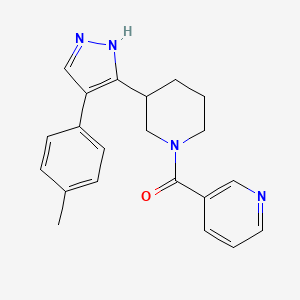 molecular formula C21H22N4O B5379435 3-({3-[4-(4-methylphenyl)-1H-pyrazol-5-yl]piperidin-1-yl}carbonyl)pyridine 