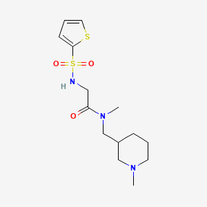 molecular formula C14H23N3O3S2 B5379468 N~1~-methyl-N~1~-[(1-methylpiperidin-3-yl)methyl]-N~2~-(2-thienylsulfonyl)glycinamide 