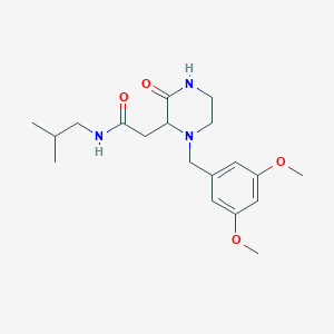 molecular formula C19H29N3O4 B5379482 2-[1-(3,5-dimethoxybenzyl)-3-oxo-2-piperazinyl]-N-isobutylacetamide 