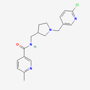 molecular formula C18H21ClN4O B5379512 N-({1-[(6-chloropyridin-3-yl)methyl]pyrrolidin-3-yl}methyl)-6-methylnicotinamide 