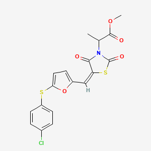 methyl 2-[5-({5-[(4-chlorophenyl)thio]-2-furyl}methylene)-2,4-dioxo-1,3-thiazolidin-3-yl]propanoate