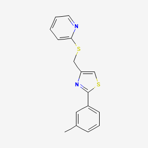 molecular formula C16H14N2S2 B5379563 2-({[2-(3-methylphenyl)-1,3-thiazol-4-yl]methyl}thio)pyridine 