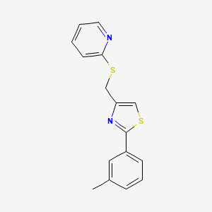 molecular formula C16H14N2S2 B5379563 [2-(3-METHYLPHENYL)-1,3-THIAZOL-4-YL]METHYL (2-PYRIDYL) SULFIDE 