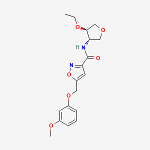 N-[(3S*,4R*)-4-ethoxytetrahydrofuran-3-yl]-5-[(3-methoxyphenoxy)methyl]isoxazole-3-carboxamide