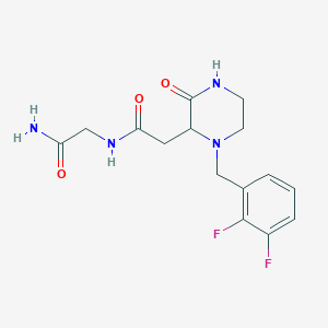molecular formula C15H18F2N4O3 B5379606 N~2~-{[1-(2,3-difluorobenzyl)-3-oxo-2-piperazinyl]acetyl}glycinamide 