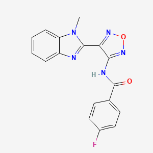 molecular formula C17H12FN5O2 B5379607 4-fluoro-N-[4-(1-methyl-1H-benzimidazol-2-yl)-1,2,5-oxadiazol-3-yl]benzamide 